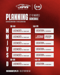 Planning semaine du 2 au 8 Mars 
