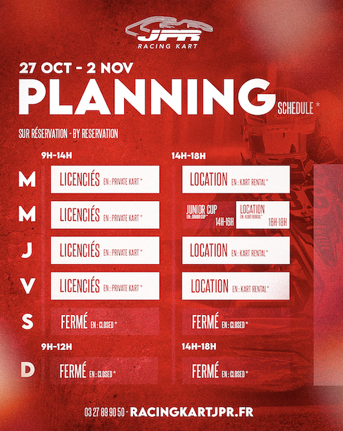 Planning du 27 octobre au 2 novembre  Planning du 27 octobre au 2 novembre